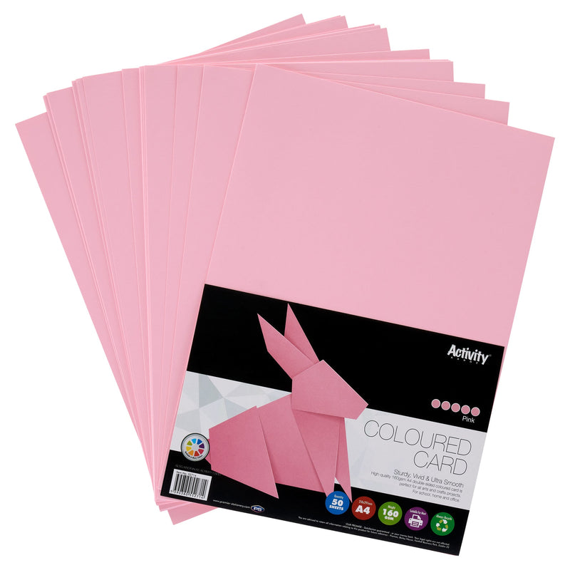 A4 160gsm Pastel Pink Card 25 sheets High Quality Cardmaking Craft  Stationery